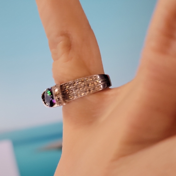 Mystic & White Topaz Ring - Picture 5 of 7